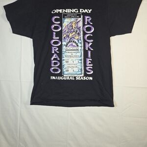 Tultex Black Colorado Rockies Opening Day Tee, Size M.